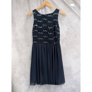 Speechless Sleeveless Navy Dress Sequin Embellishments Junior Size 11